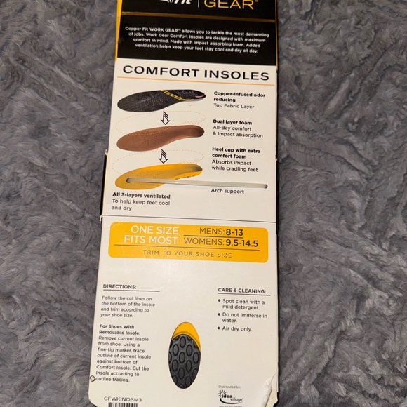Copper Gear Work Fit insoles Men’s 8-13 - Picture 6 of 15
